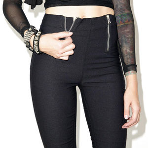 Lip Service Double Zip Black Denim Size 27